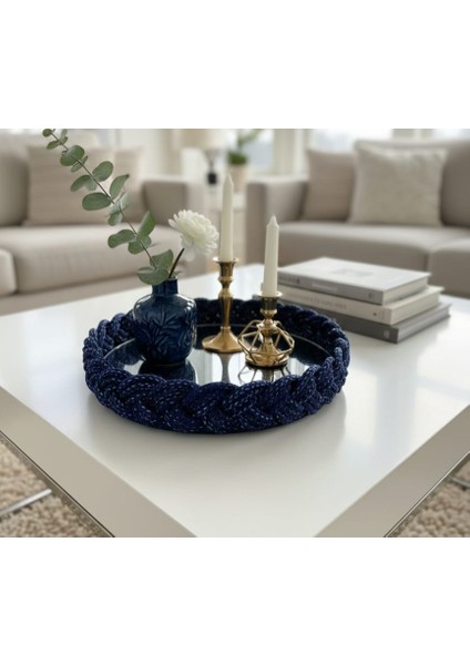 Lacivert Simli Dekoratif Sepet.söz,nişan Sepeti 31 cm