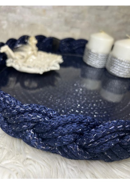 Lacivert Simli Dekoratif Sepet.söz,nişan Sepeti 31 cm modelleri