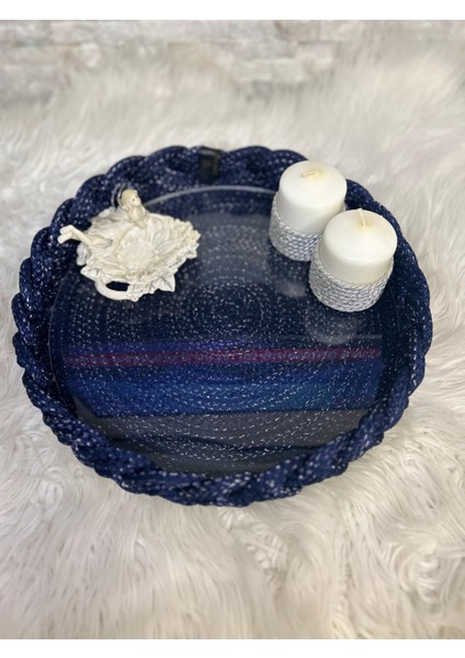 Lacivert Simli Dekoratif Sepet.söz,nişan Sepeti 31 cm fırsatları