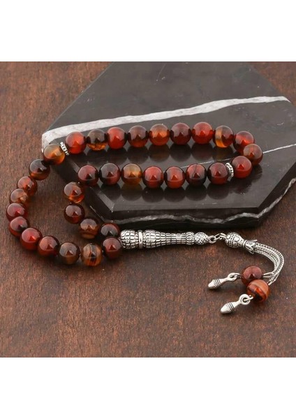 Hk ​doğaltaş Tesbih Metal Püsküllü Akik Taşı |gümüş Takı Hediyelik Ürünler fiyatları