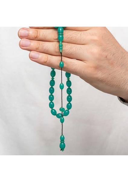 Hk Sıkma Kehribar Tesbih Kapsül Kesim Turkuaz Yeşil Düz Renk Mat (33 Tane Metal Püskülsüz)|gümüş Takı Hediyelik Ürünler fiyatları