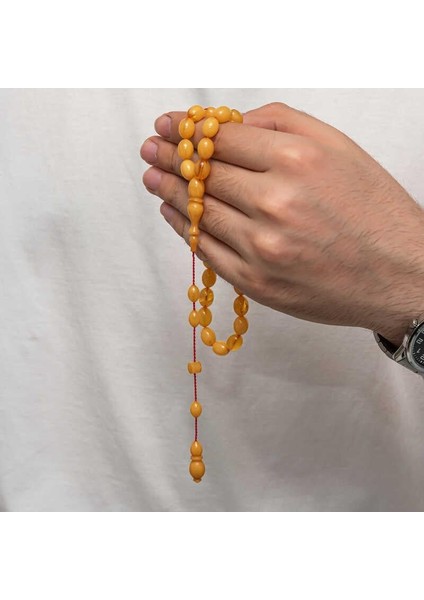 Hk Sıkma Kehribar Tesbih Hardal Sarı Düz Renk Kapsül Kesim (33 Tane Metal Püskülsüz)|gümüş Takı Hediyelik Ürünler fırsatları