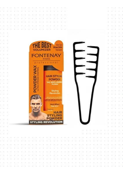 Saç Şekillendirici Pudra Toz Wax Ultra Strong 20GR + Mucizevi Saç Tarağı 2'li Set