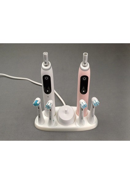Beyaz Elektrikli Diş Fırçası ve Başlık Düzenleyici Stand, Banyo Düzenleme Aksesuarı