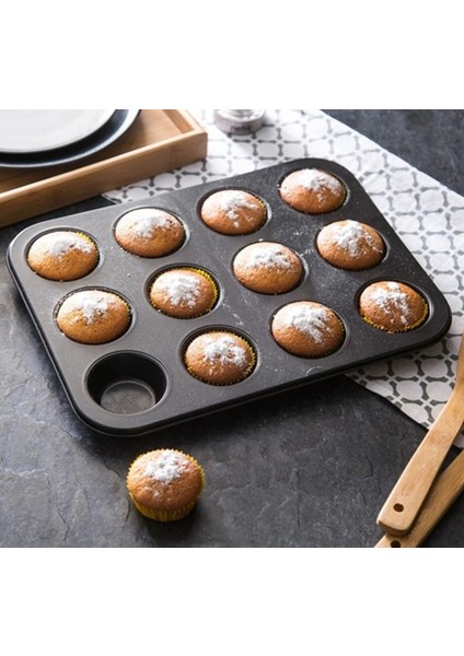 12 Bölmeli Metal Yapışmaz Muffin Kek Kalıbı modelleri