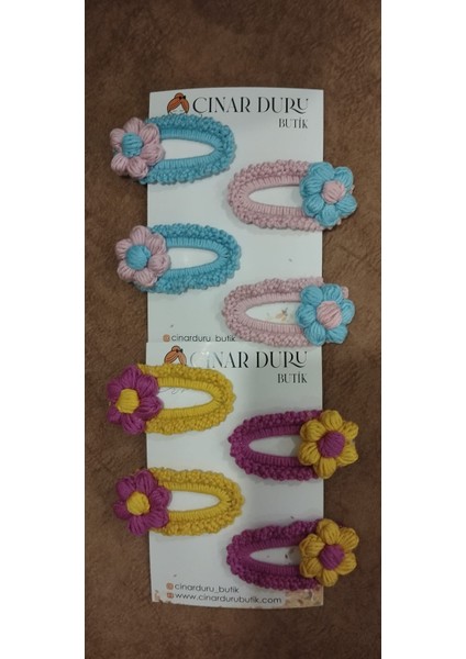 Örgü Tokalar 4 Çift