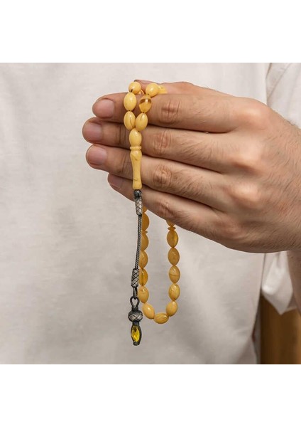 Hk Sıkma Kehribar Tesbih Gümüş Kazaz Püsküllü 1000 Ayar |gümüş Takı Hediyelik Ürünler fırsatları