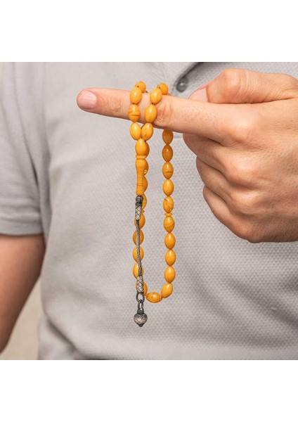 Hk Sıkma Kehribar Tesbih Gümüş Kazaz Püsküllü |gümüş Takı Hediyelik Ürünler modelleri