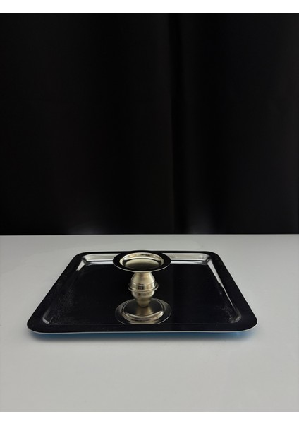 4 Adet Lüx Kare Paslanmaz Çelik Gümüş Renk 21X21CM Kahve Servis Sunum Tepsisi&lokum Sunum Tabağı fiyatları