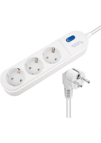 Vea VE-VEGA103 A Class 3'lü Anahtarlı 1.5 Metre Akım Korumalı Priz