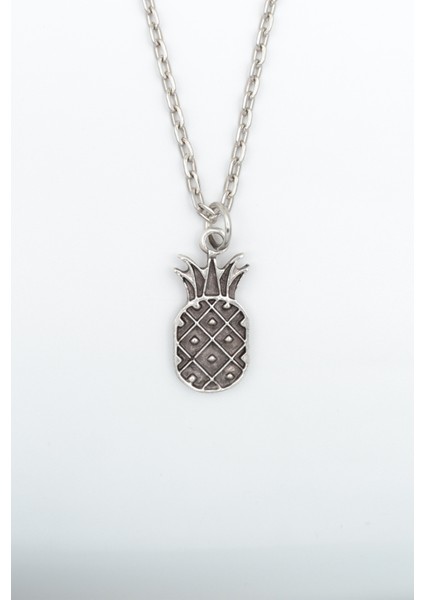 Ananas Gümüş Kaplama Düz Zincir Kolye