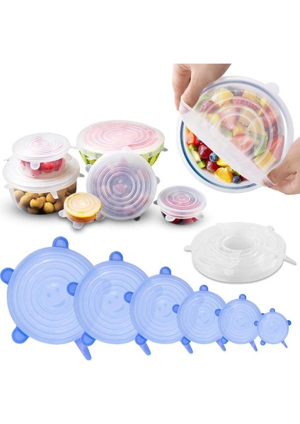 Tazeliği Koruyan 6 Lı Silikon Strech Kapaklar indirimleri