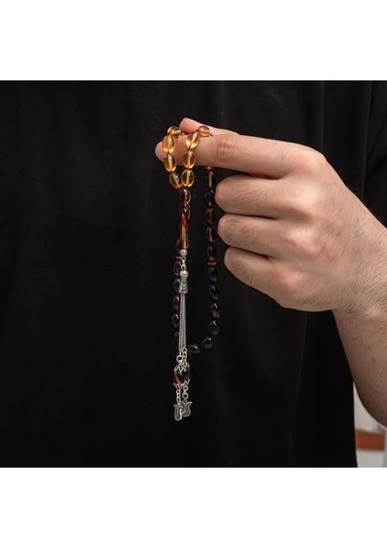 Hk Sıkma Kehribar Tesbih Gümüş Püskül |gümüş Takı Hediyelik Ürünler fırsatları