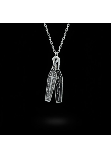 Tabut İskelet Haç Gümüş Kaplama Düz Zincir Kolye modelleri