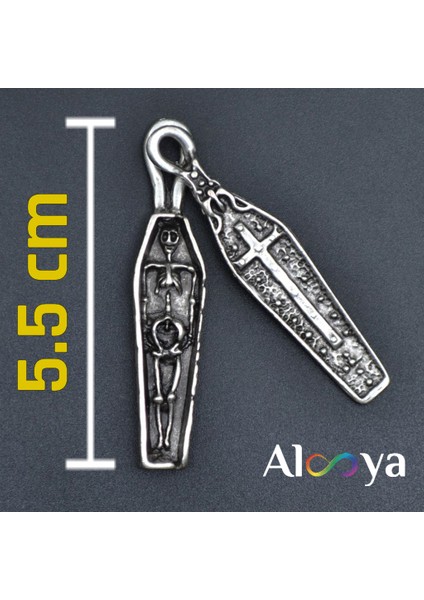 Tabut İskelet Haç Gümüş Kaplama Düz Zincir Kolye indirimleri