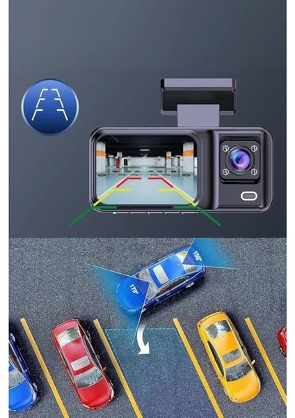 Araç Kamerası - 3 Kameralı Wifi Ön , Iç ve Arka Full Hd Dvr Araç Içi Ekranlı fırsatları