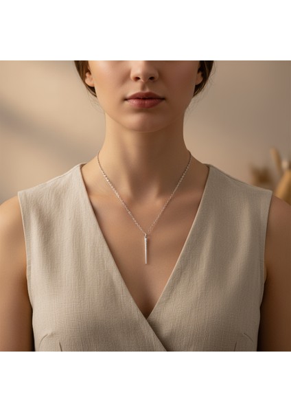 Etnik Desenli Çubuk, Gümüş Kaplama Düz Zincir Kolye fiyatları