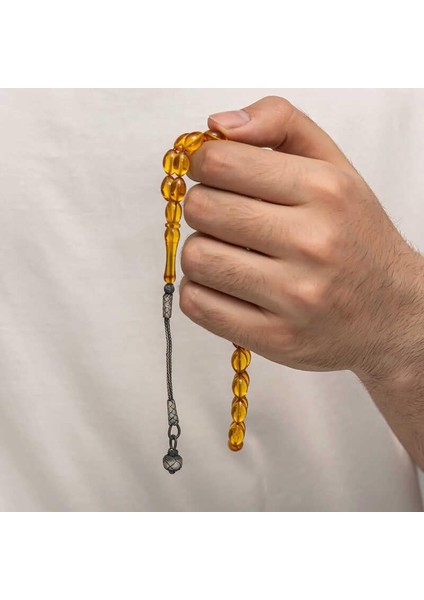 Hk Sıkma Kehribar Tesbih Gümüş Kazaz Püsküllü |gümüş Takı Hediyelik Ürünler modelleri