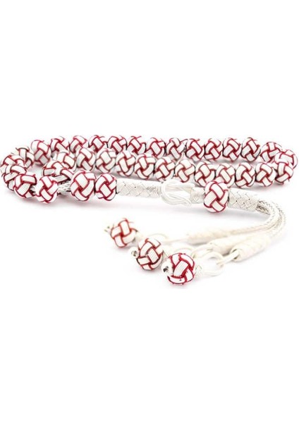 Hk Kırmızı Beyaz Gümüş Trabzon Kazaziye Tesbih|gümüş Takı Hediyelik Ürünler