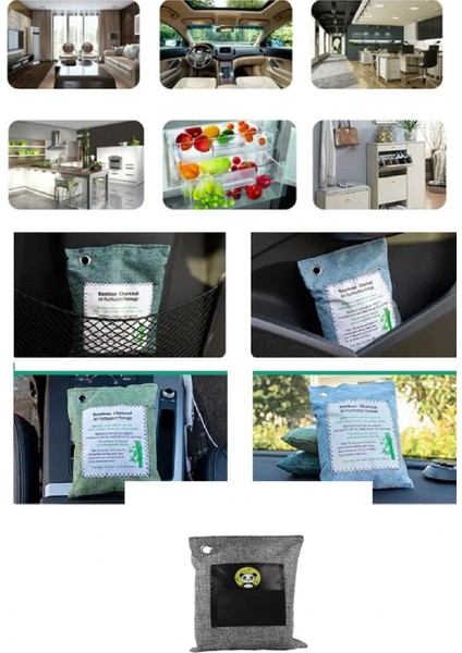 Hava Temizleme Torbası 200G Araba- Dolap- Banyo- Evcil Hayvan Koku Giderici- Bambu Kömür Koku Emici fırsatları