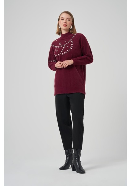 7002 Taş Işlemeli Angora Kazak Tunik fırsatları