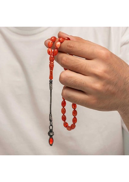 Hk Sıkma Kehribar Tesbih Gümüş Kazaz Püsküllü 1000 Ayar |gümüş Takı Hediyelik Ürünler fırsatları