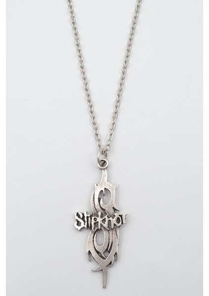 Slipknot Gümüş Kaplama Düz Zincir Kolye