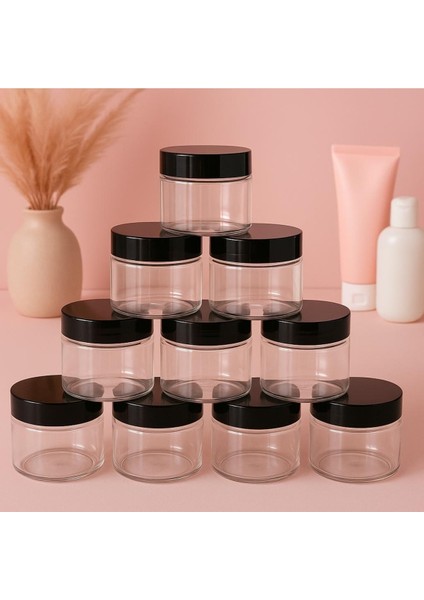 Turuncu Amber Cam Organizer Kavanoz Seti, 100 Ml, 10'lu, Şık ve Kullanışlı Depolama Çözümü