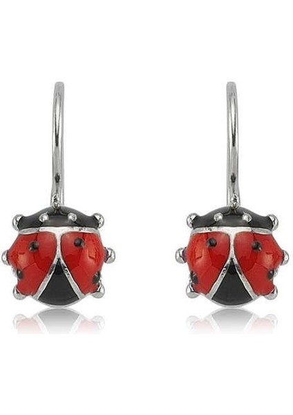 Hk Gümüş Çocuk Küpe Sallantılı Uğur Böceği |gümüş Takı Hediyelik Ürünler