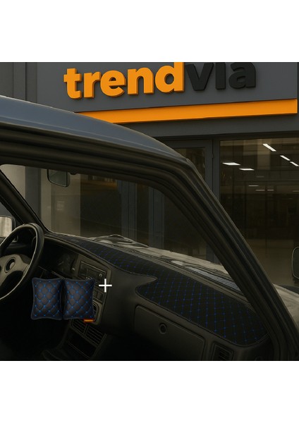 Tofaş Şahin Doğan Kartal Yüksek Ön Göğüs Siyah-Mavi Torpido Kılıfı / Siyah-Mavi Boyun Yastığı