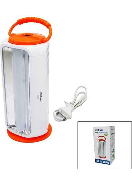 Üçgen Dikey Model El Feneri Lamba 3 Parça Tube Tüp LED - 54SMD Fiş Şarjlı - Powerbank - Solar Giriş Soketli (5148)