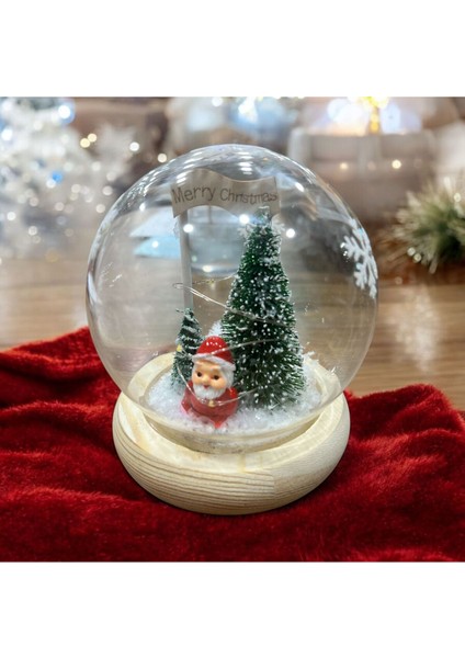 Turuncu Noel Baba Kar Küresi LED Işıklı, Şık ve Sıcak Atmosfer Yaratır fiyatları