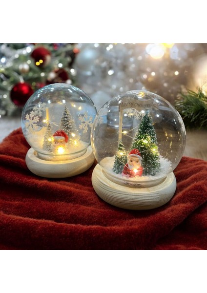 Turuncu Noel Baba Kar Küresi LED Işıklı, Şık ve Sıcak Atmosfer Yaratır modelleri