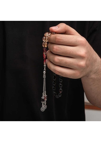 Hk Sıkma Kehribar Tesbih Gümüş Püskül |gümüş Takı Hediyelik Ürünler fiyatları