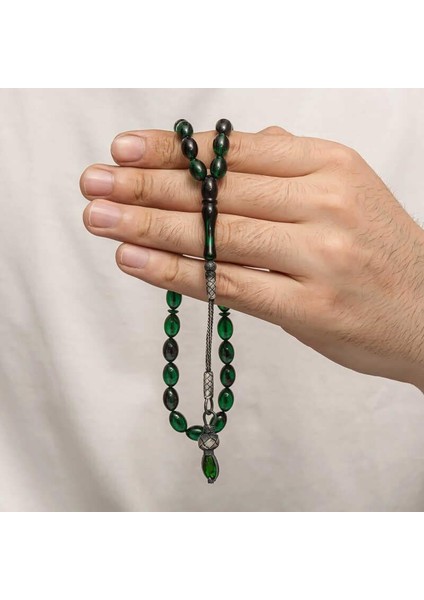 Hk Sıkma Kehribar Tesbih Gümüş Kazaz Püsküllü 1000 Ayar |gümüş Takı Hediyelik Ürünler