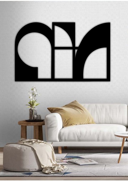 As Tasarım Ahşap Duvar Süs Tablo MODEL002 Siyah Renk 75X47 cm