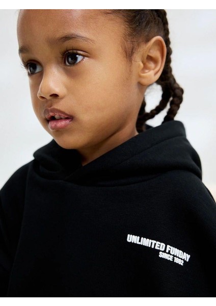 Unisex Çocuk Pamuklu Siyah Kapüşonlu Sweat & Jogger Eşofman Takım modelleri