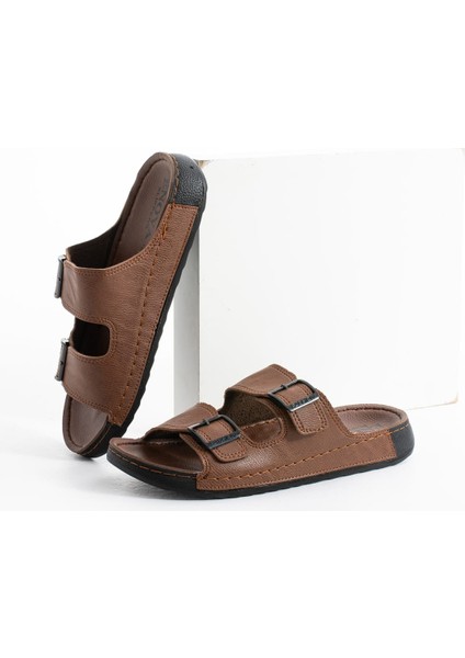 Erkek Ortopedik Günlük Deri (Suni) Çift Tokalı Rahat Dikişli Içeri Dışarı Terlik fiyatları