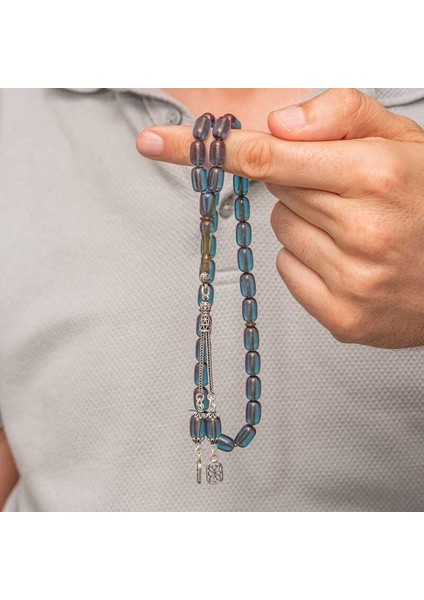 Hk Sıkma Kehribar Tesbih Gümüş Püsküllü Kapsül Kesim |gümüş Takı Hediyelik Ürünler fiyatları