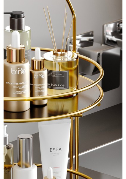 Iki Katlı Banyo Düzenleyici Takı ve Kozmetik Rafı 40CM modelleri