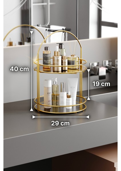 Iki Katlı Banyo Düzenleyici Takı ve Kozmetik Rafı 40CM indirimleri