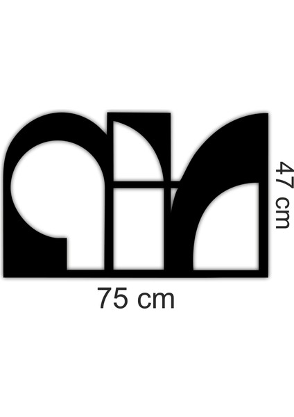 As Tasarım Ahşap Duvar Süs Tablo MODEL002 Siyah Renk 75X47 cm
