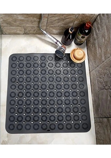 Kare Vantuzlu Banyo Kaydırmaz Paspas- Tırtıklı Ayak Duş Matı Silikon Pedi
