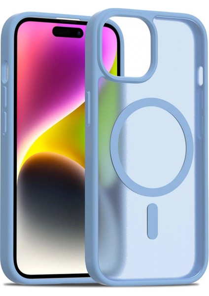 iPhone 15 Jota Magsafe Kapak - Açık Mavi