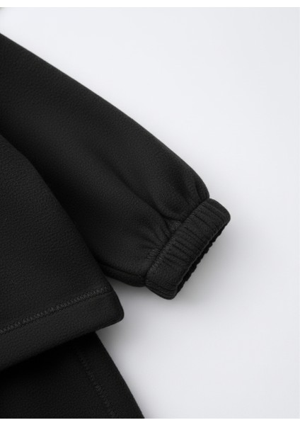 Erkek Çocuk Pamuklu Siyah Fermuarlı Sweatshirt & Jogger Eşofman Takım indirimleri