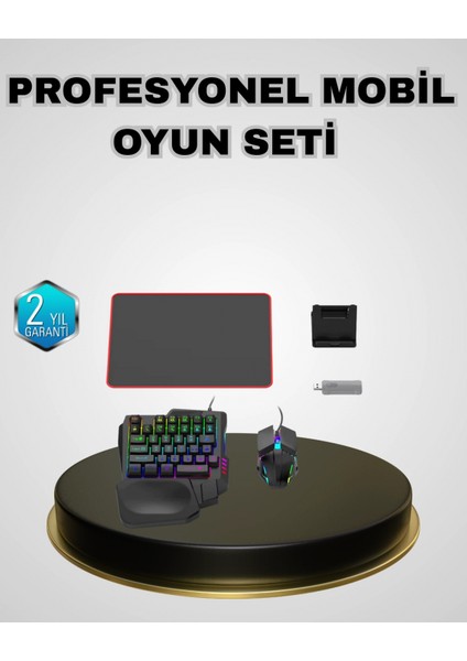 - Mobil Gaming Set Klavye + Mouse + Dönüştürücü 5’li Paket Yüksek Dpı Bluetooth