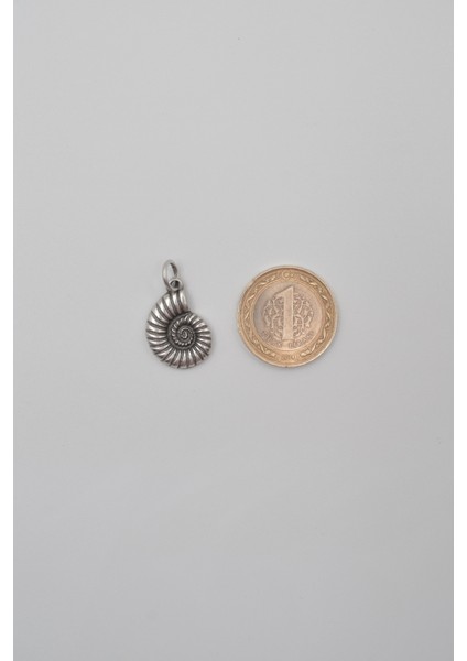 Spiral Deniz Kabuğu Kolye UcDüz Ezme Zincir Kolye - Antik Gümüş Kaplama - Kadın Erkek - 60 cm indirimleri