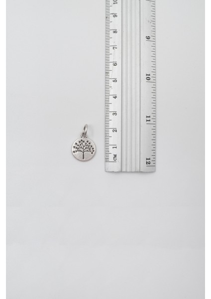 Yuvarlak Hayat Ağacı Düz Ezme Zincir Kolye - Antik Gümüş Kaplama - Kadın Erkek - 60 cm fırsatları