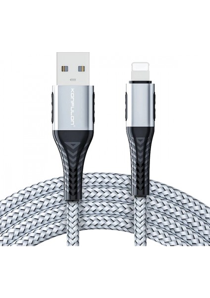 DC33 USB 3.0 To Lightning 1m Tel Örgü 60W Kablo - Gümüş