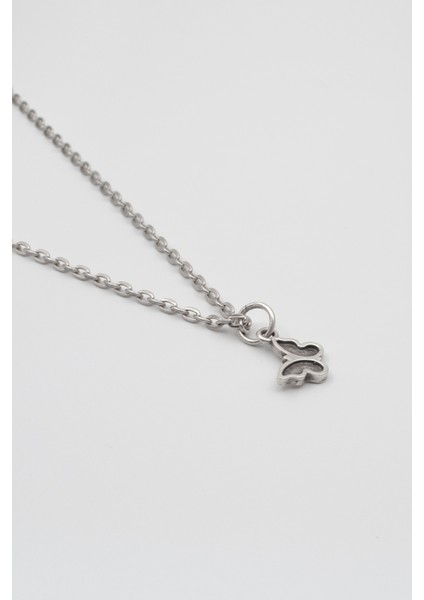 Minimalist Kelebek Düz Ezme Zincir Kolye - Antik Gümüş Kaplama - Kadın Erkek - 60 cm fiyatları